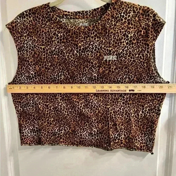 Victoria’s Secret PINK Leopard Print Sleeveless Crop Top Women’s Size XS - Picture 4 of 6